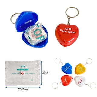 CPR Face Shield Mask In Heart Shape Keychain