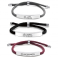 Stainless Steel Adjustable Braided Rope Bracelet With Laser Imprint