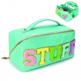 Nylon Chenille Letter Makeup Bag Stoney Clover Pouch