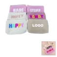 Chenille Letter Plush Fuzzy Makeup Bag Flat Zipper Pouch
