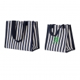 Striped Canvas Shopping Bag Handbag