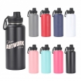 32OZ Stainless Steel Vacuum Insulated Water Bottle With Twist On Spout Lid Handle
