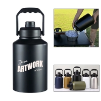 128OZ One Gallon Stainless Steel Vacuum Insulated Water Jug Bottle Growler With Twist On Spout Lid Handle