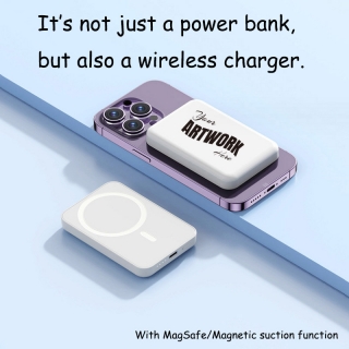 5,000 mAh Mini Portable Magsafe Wireless Charger Or Power Bank