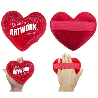 Plush Heart Shape Gel Bead Ice Pack Or Hot/Cold Pack