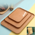 Wood Graining PP Material Serving Tray Or Dinner Tray Large Tray