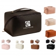 Makeup Bag Large Capacity Travel Cosmetic Bag Portable PU Leather Water Resistant Makeup Organizer Bag