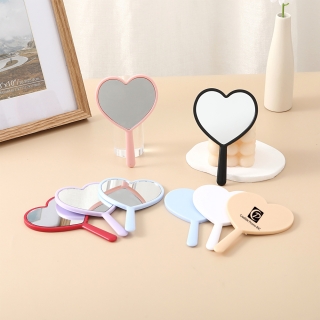 Heart Shaped Handheld Mirror with Handle Compact Cosmetic Tool