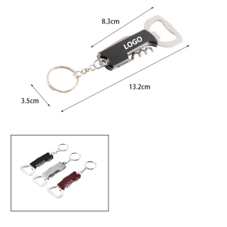 Multi Functional Red Wine Bottle Opener Keychain
