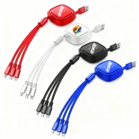Retractable 3 In 1 Multi Charging Cable Stretchable Charging Cord