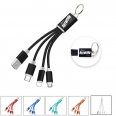 Multiple Nylon 3in1 Charging Cable Keychain