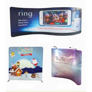 10ft Trade Show Display Kit Curved Back Wall or Portable Tension Fabric