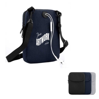 Portable Cellphone Crossbody Bag Passport Holder With Headphone Hole