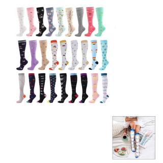 Full Color Imprint Compression Socks For Women And Men