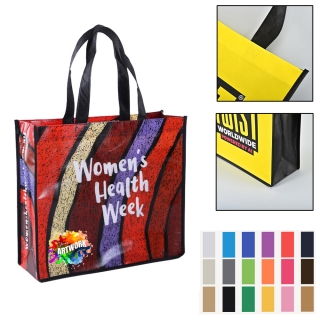 Custom Full Color Imprint 105 GSM Laminated Non-Woven Tote Bag