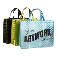 Custom Premium Quality Metallic 210 GSM Laminated Quilted Non-woven Tote Bag