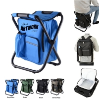 Outdoor Foldable Stool Chair with Cooler Bag 2 in 1 Cooler Backpack