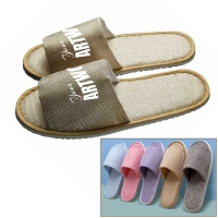 Custom Open Toe Disposable Linen Hotel Slipper