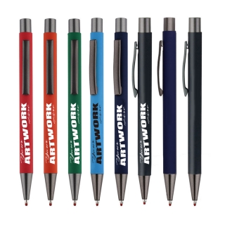 Metal Aluminum Soft Rubberized Click Pen