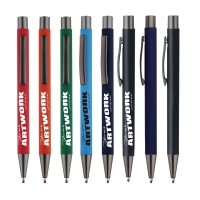 Metal Aluminum Soft Rubberized Click Pen
